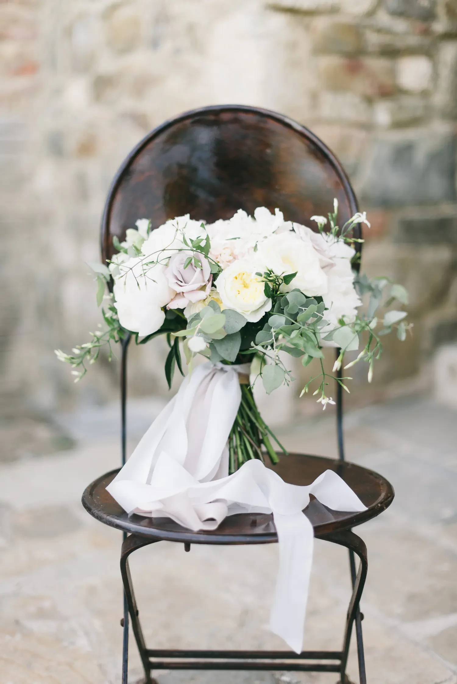 Bridal bouquet in white and green