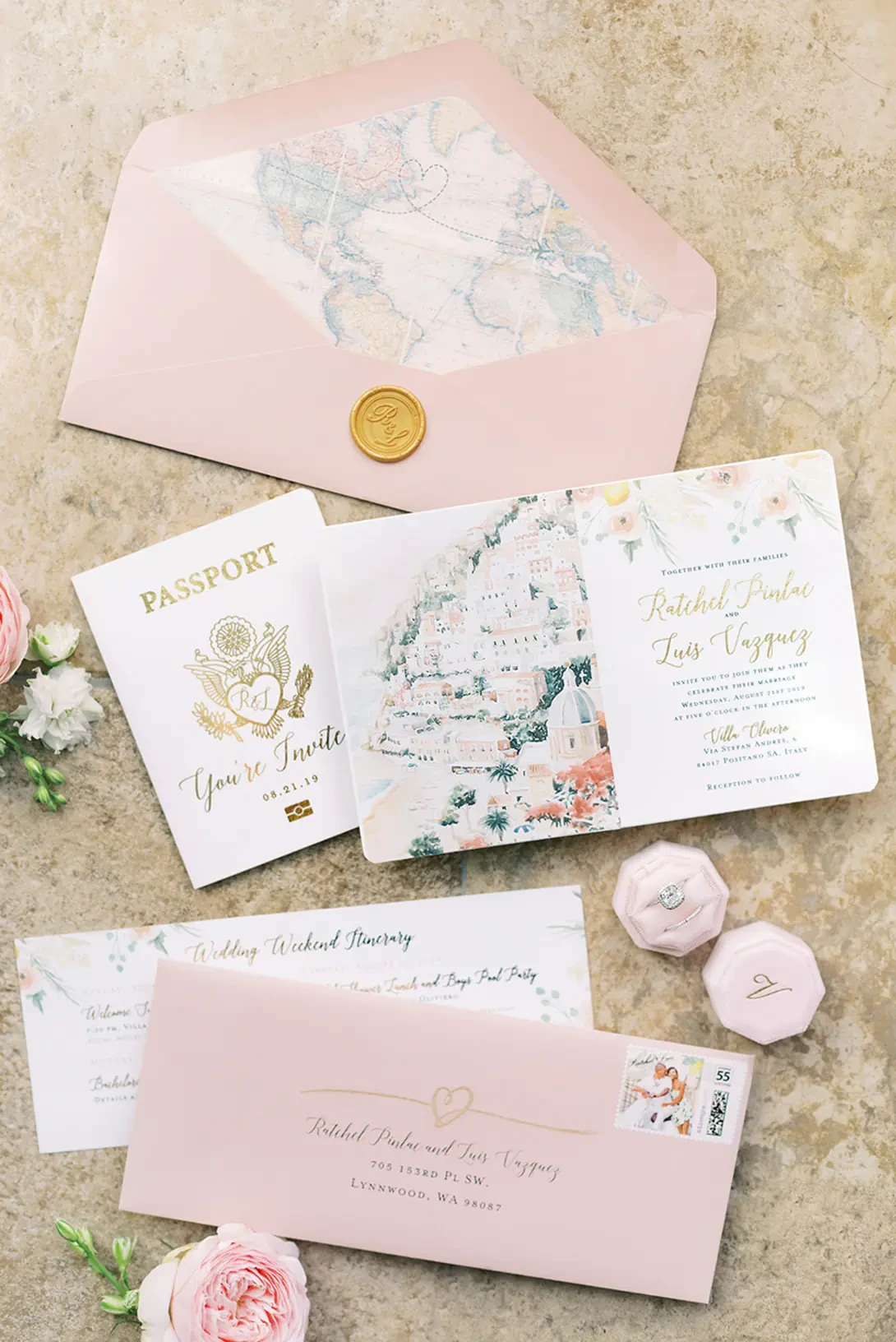 Watercolor wedding stationery