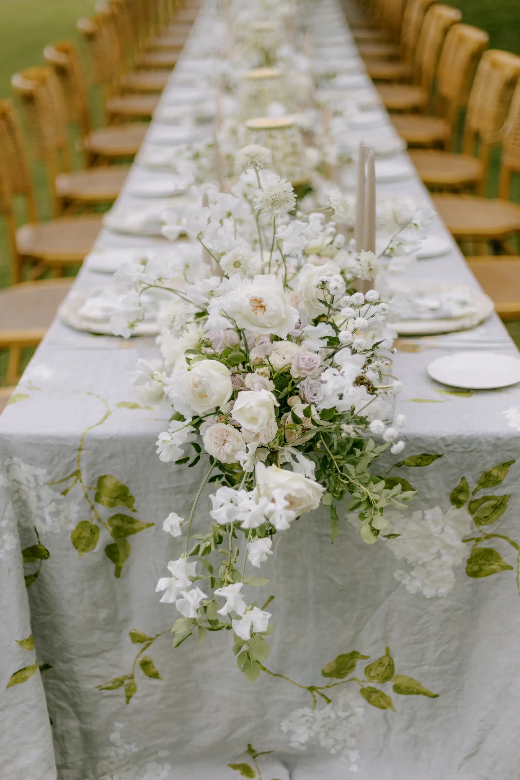 Castello Di Vicarello Tuscany Wedding Tablescape Runner