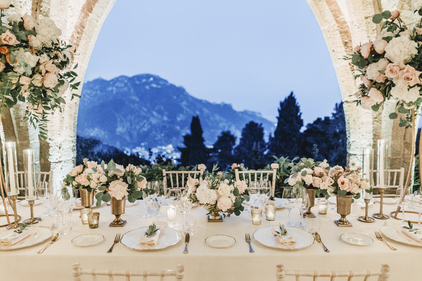 Wedding reception in the crypt of Villa Cimbrone