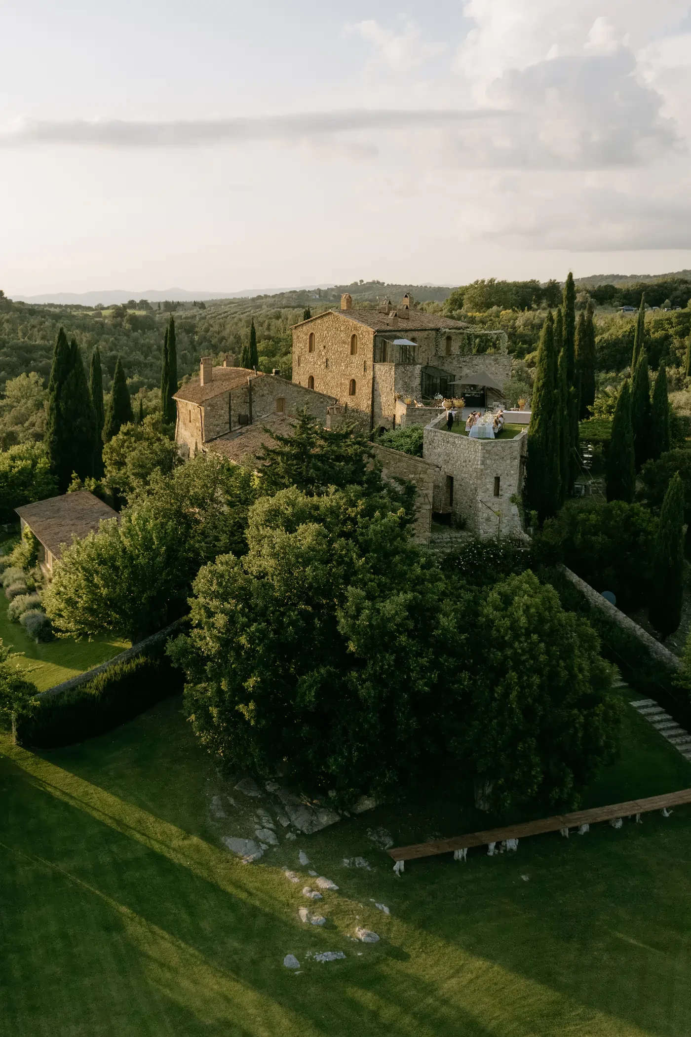 Castello Di Vicarello Tuscany Wedding Venue Aerial View