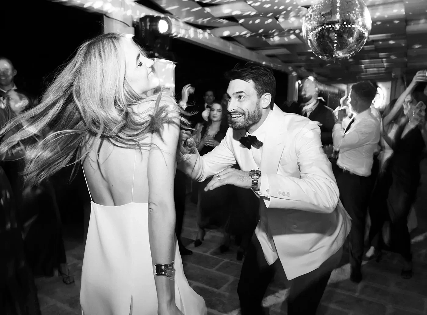 Newlyweds dance under the apulian stars