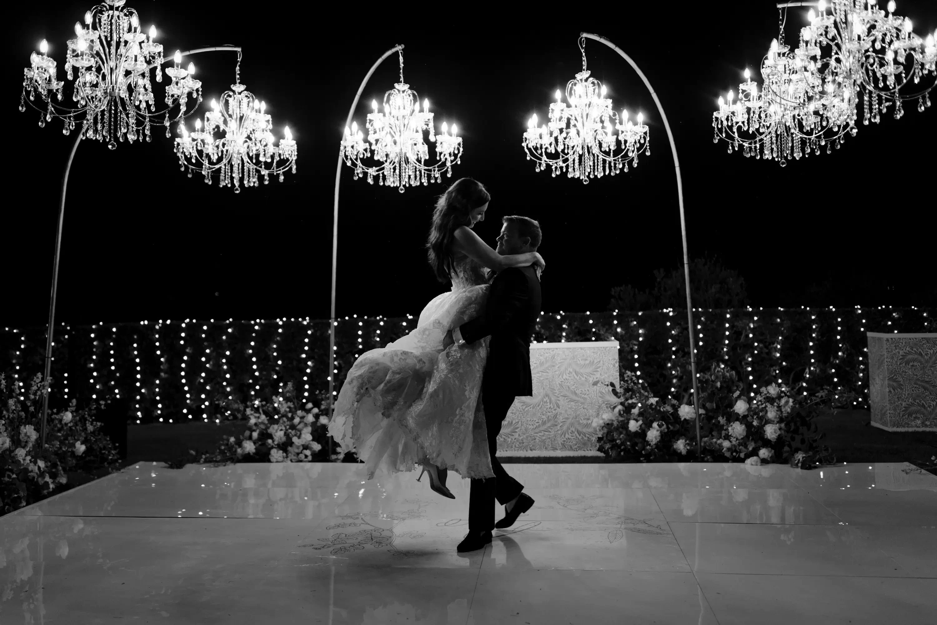 Castello Di Vicarello Tuscany Wedding Nighttime First Dance