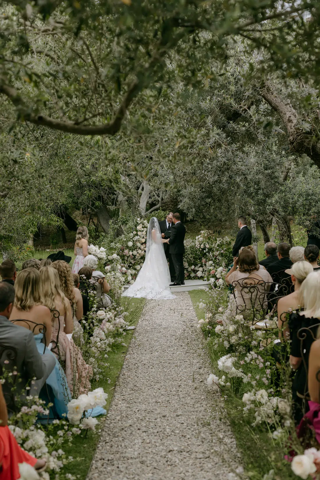 Castello Di Vicarello Wedding Ceremony Under Olive Trees