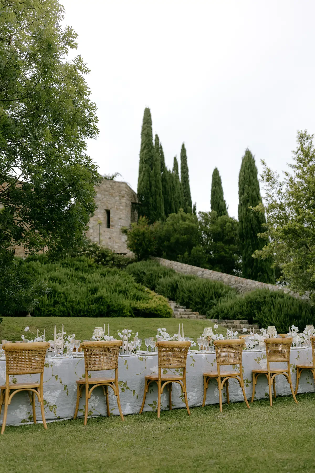 Castello Di Vicarello Tuscany Wedding Dinner Table Setting
