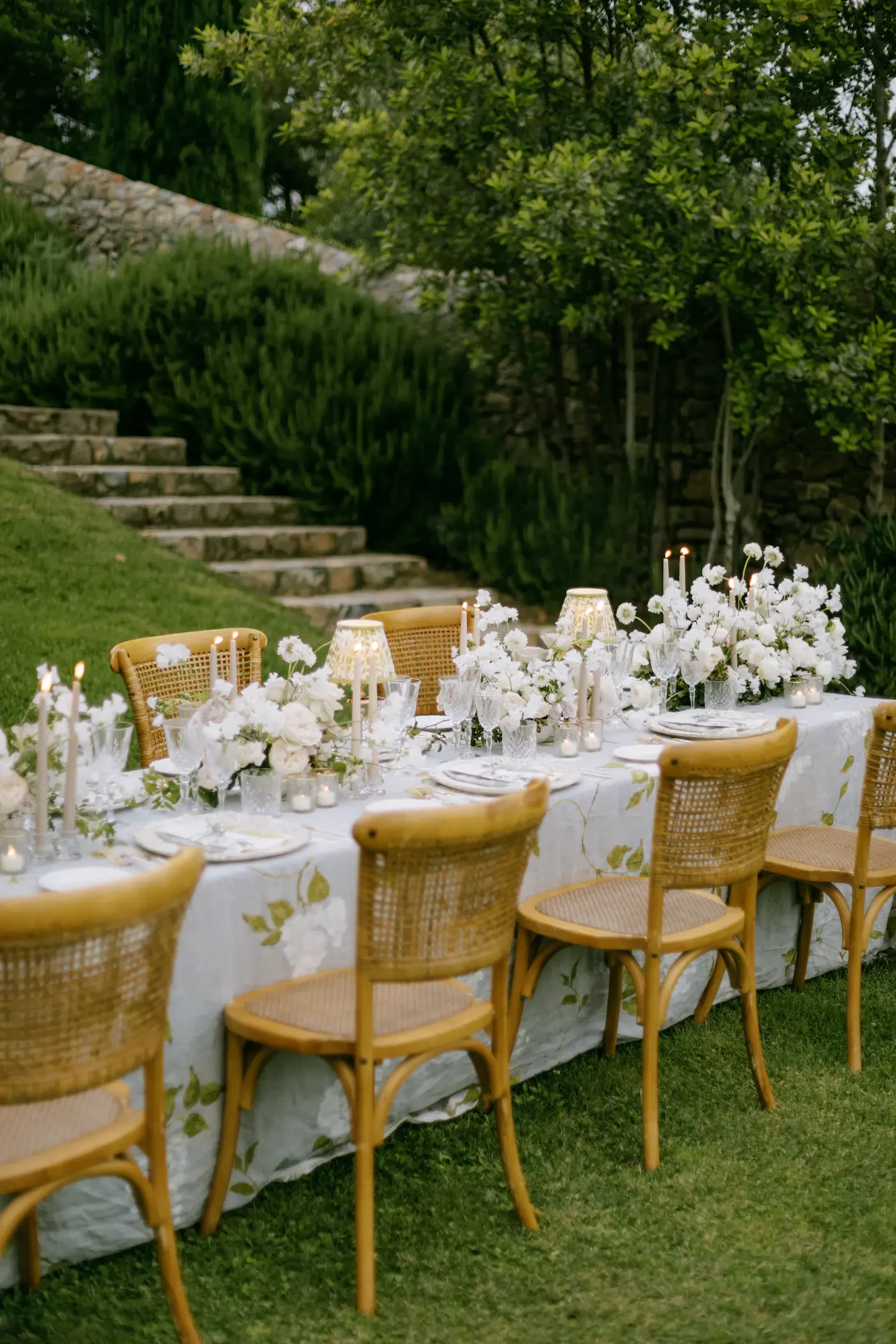 Castello Di Vicarello Tuscany Candlelit Reception Table Decor