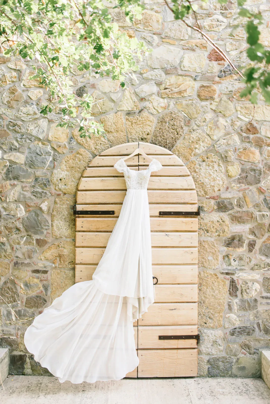 Bridal dress for wedding in Tuscany