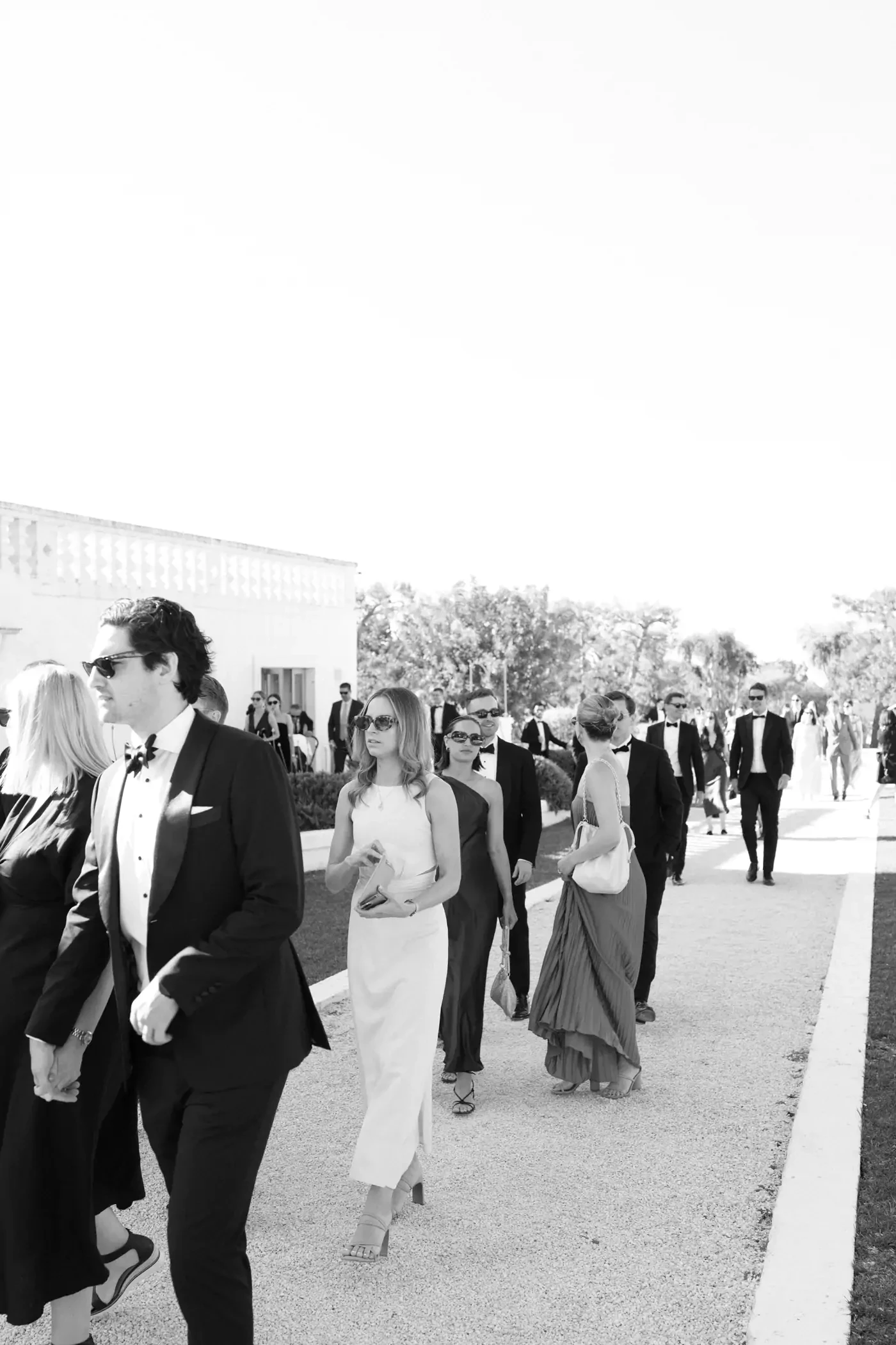Guests arriving at the wedding reception