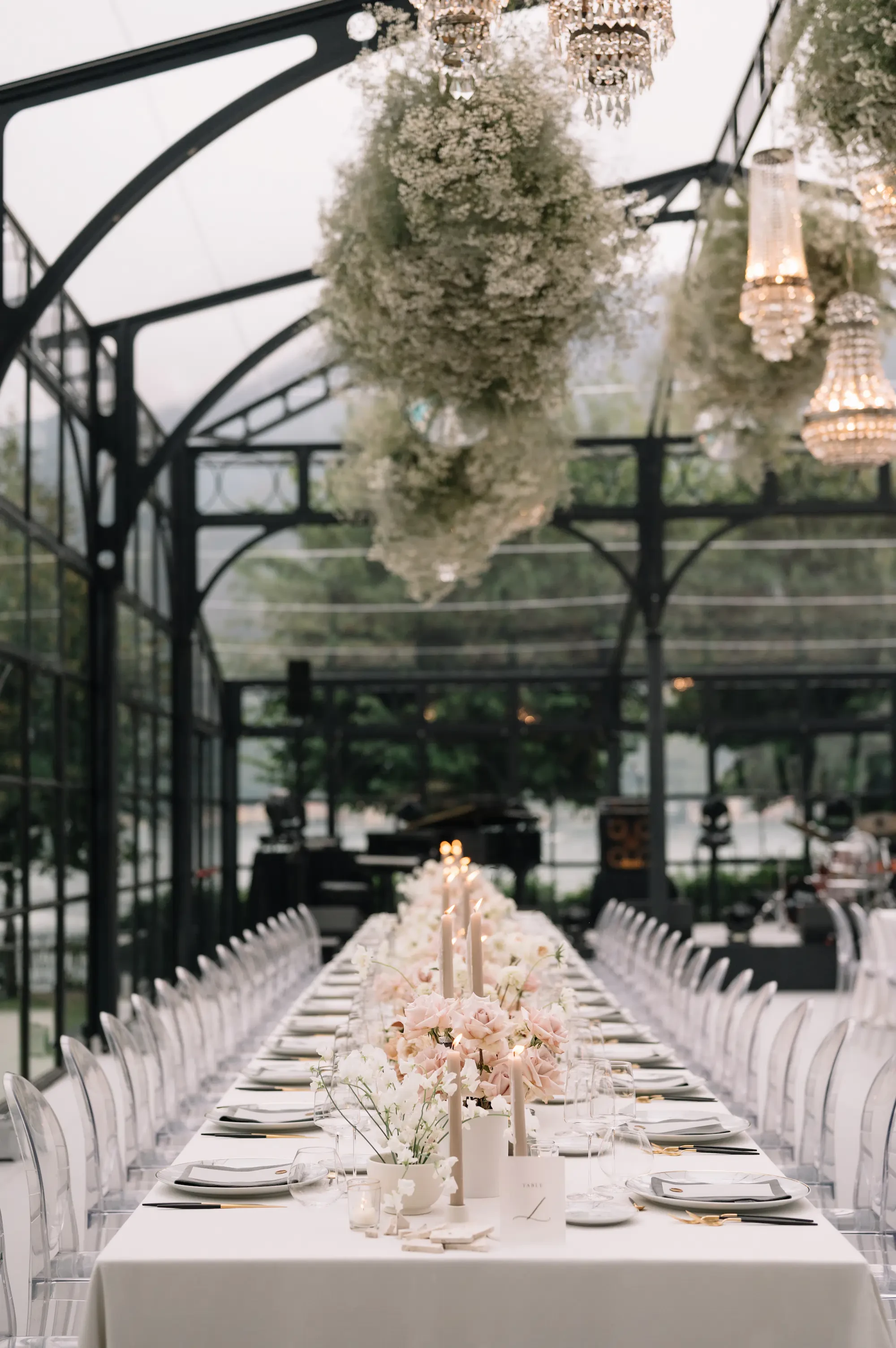 Table setting for wedding banquet