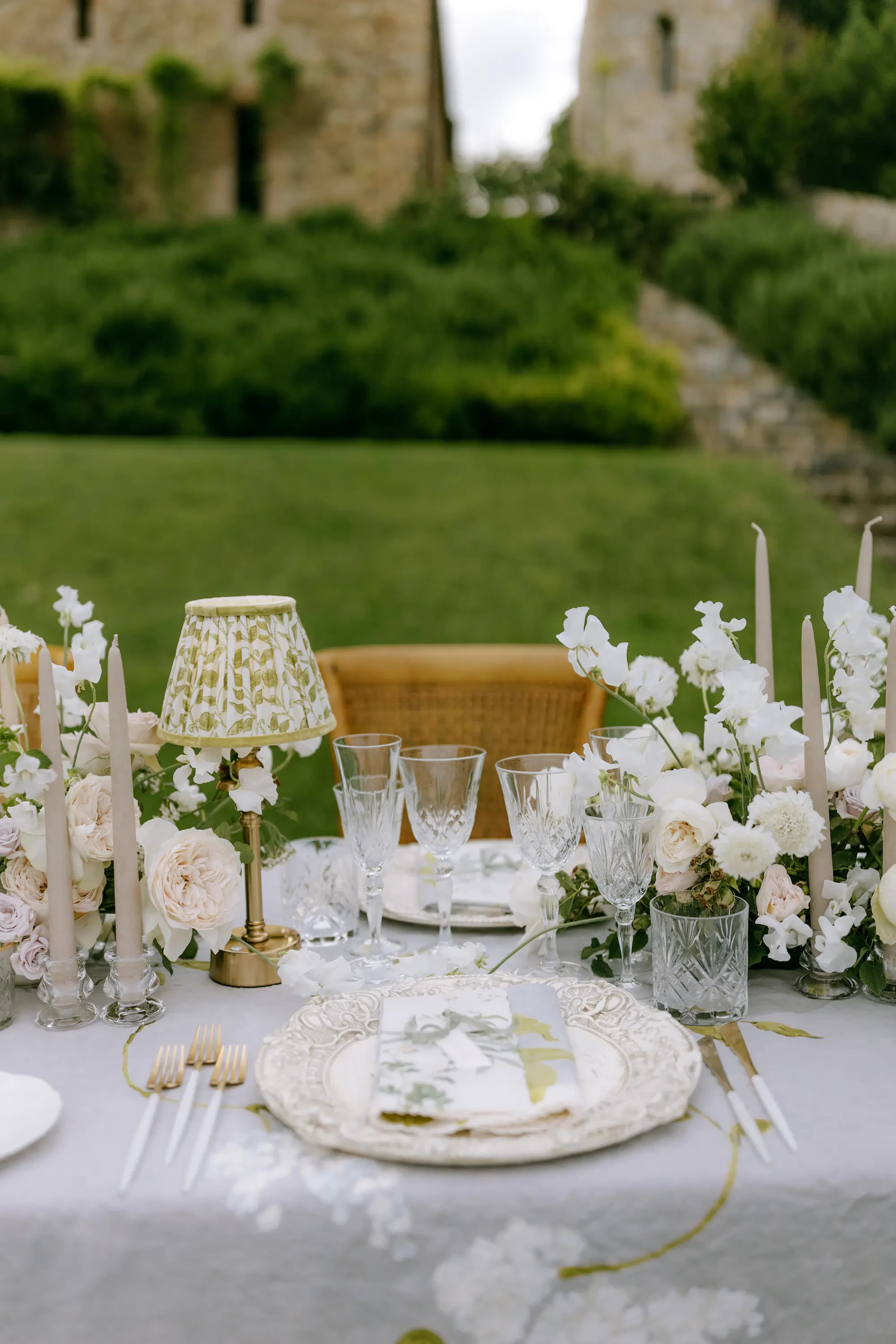 Castello Di Vicarello Tuscany Wedding Table Place Setting