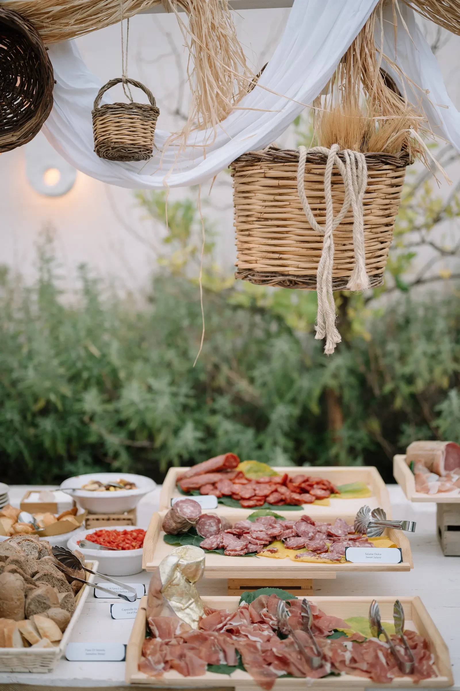 Traditional Italian Charcuterie Food Station Wedding Catering