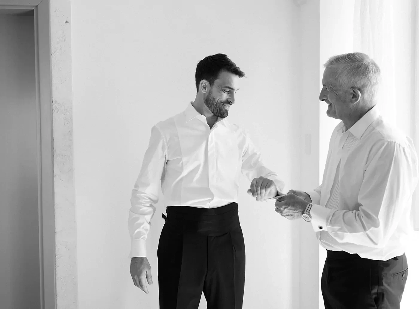 Groom preparation with his dad