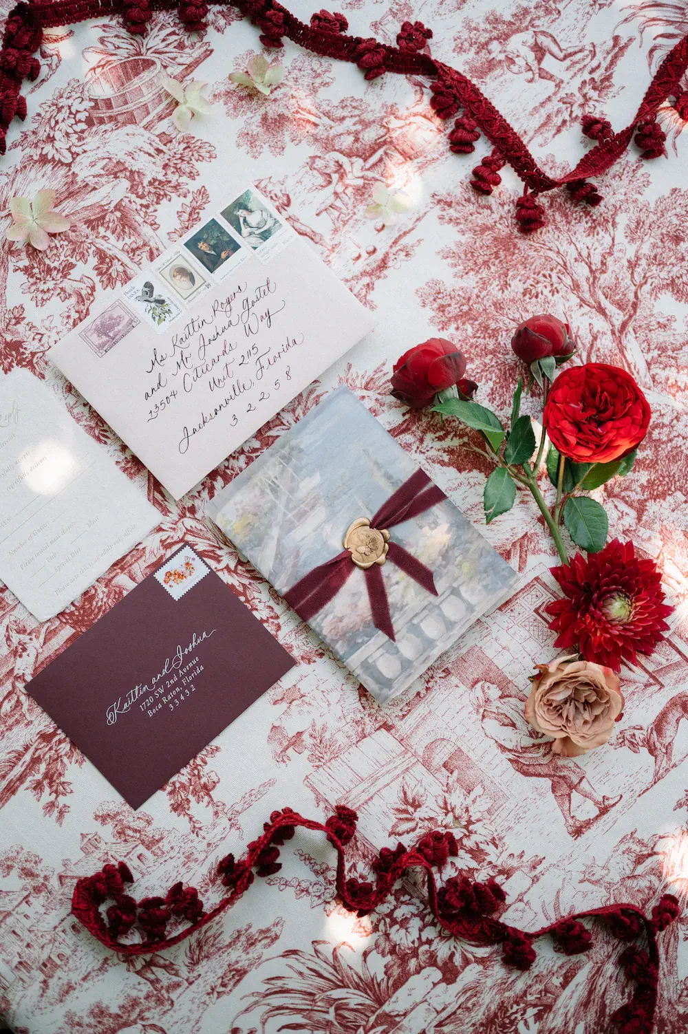 Wedding Invitations and wedding programs for a wedding on the Amalfi coast