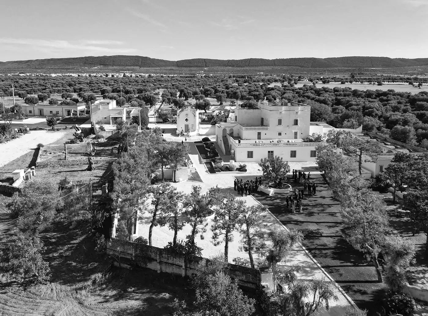 Aereal view of the Masseria