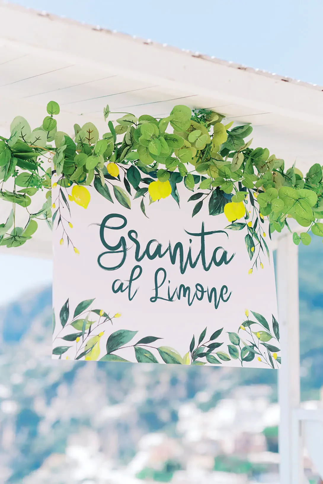 Handmade sign for granita