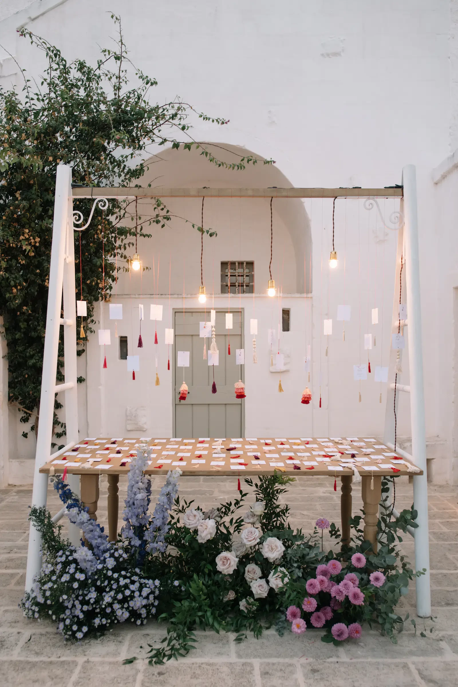 wedding Seating Chart Escort Cards Hanging Tassels