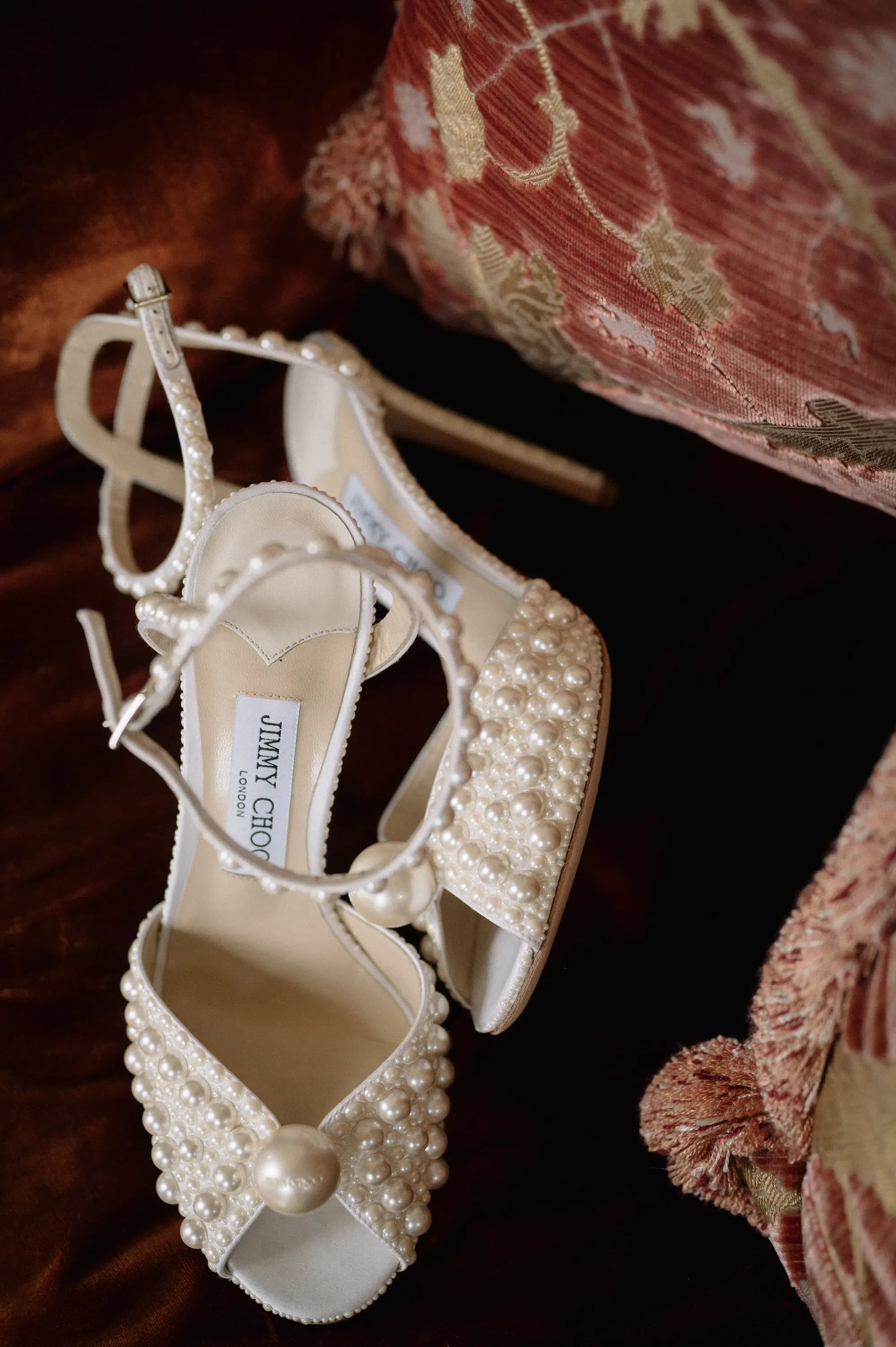 bride's shoes before the ceremony