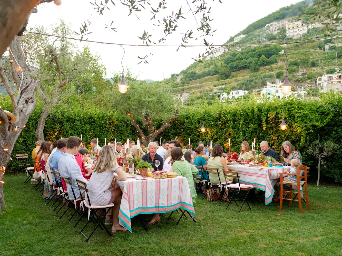 welcome dinner in the garden in ravello