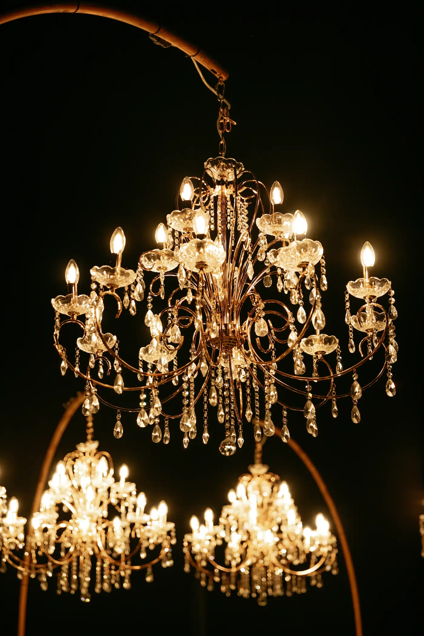 Castello Di Vicarello Tuscany Wedding Crystal Chandelier Lighting