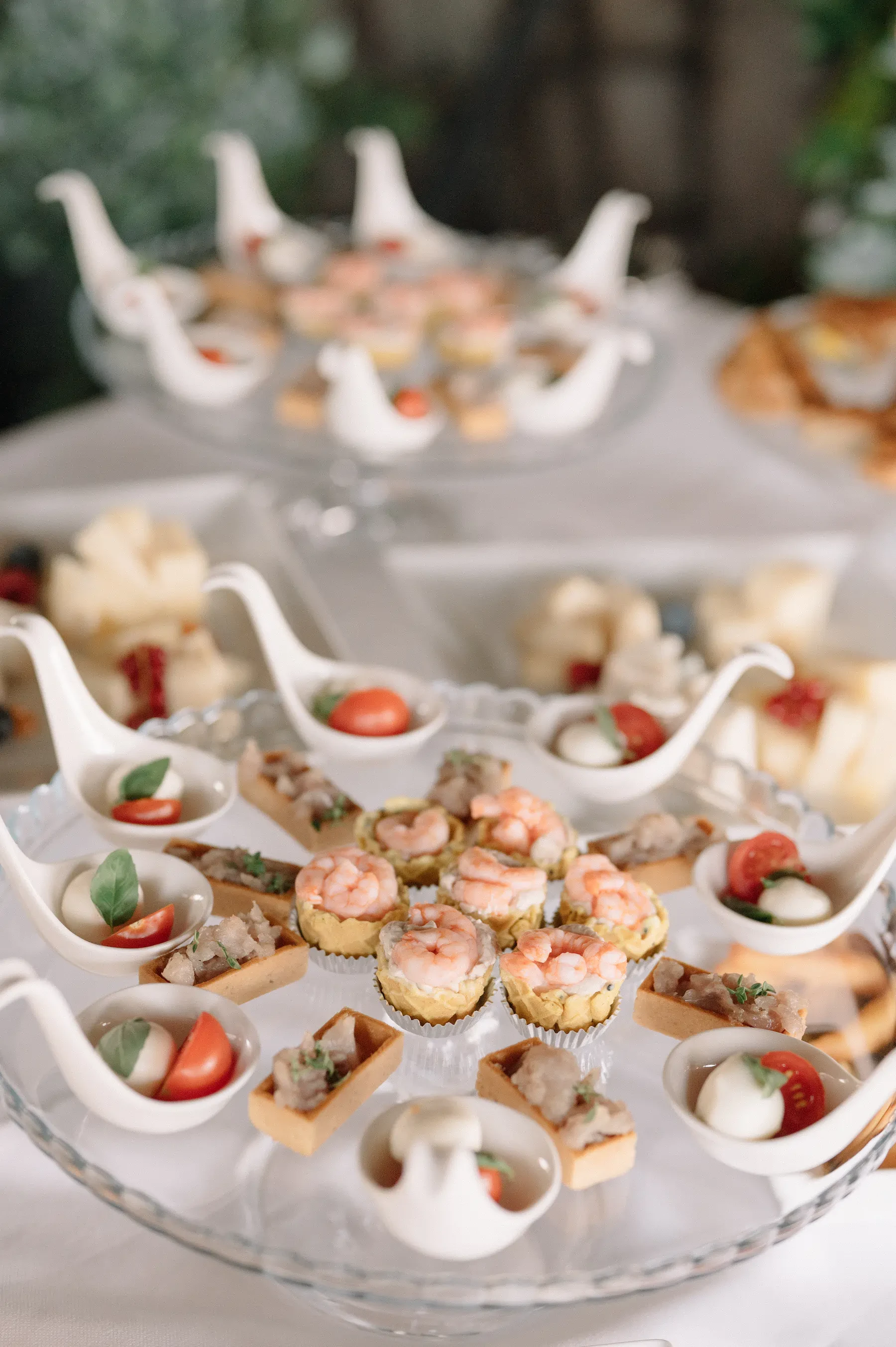 wedding appetizers on Como Lake