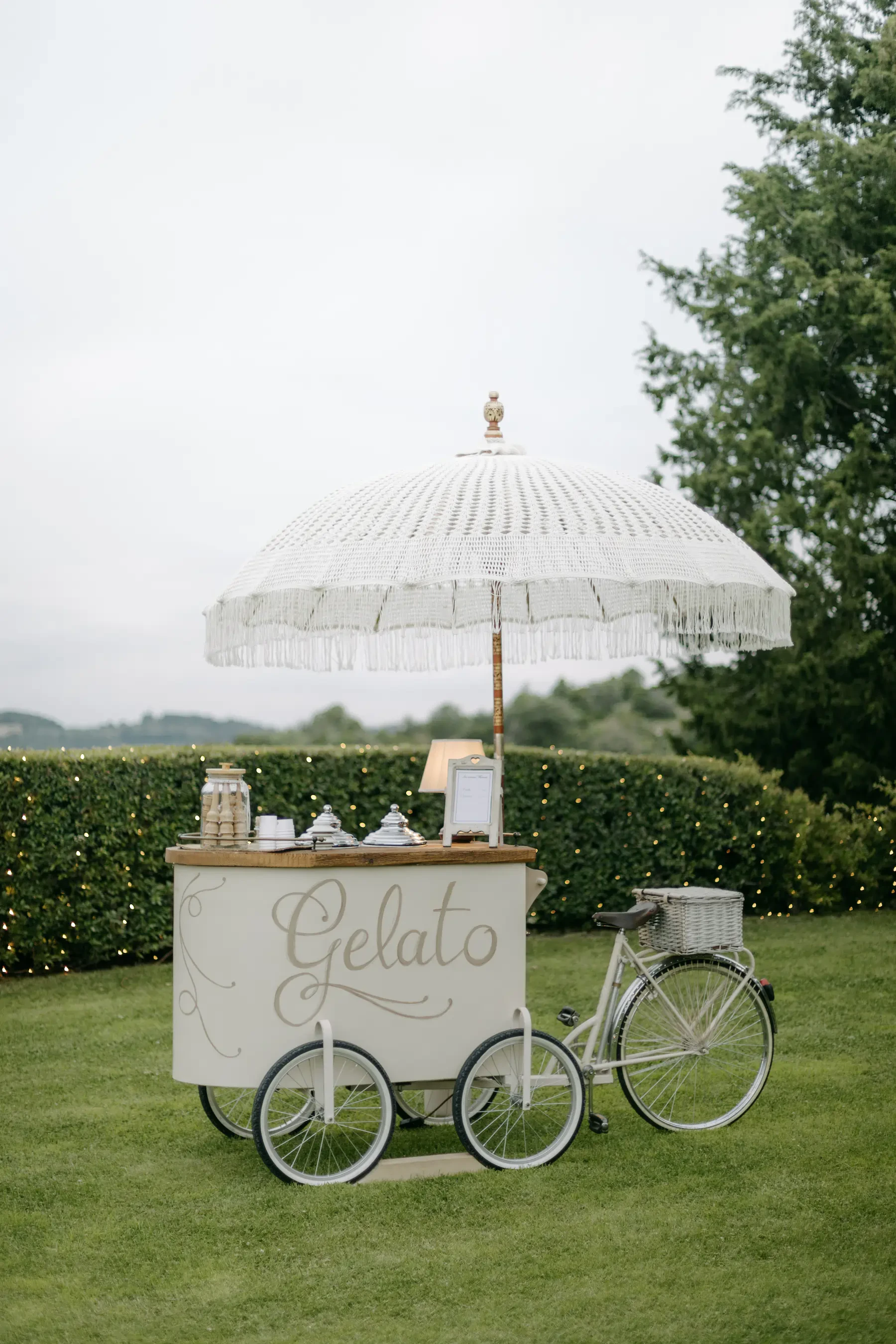 Castello Di Vicarello Tuscany Wedding Gelato Cart Display